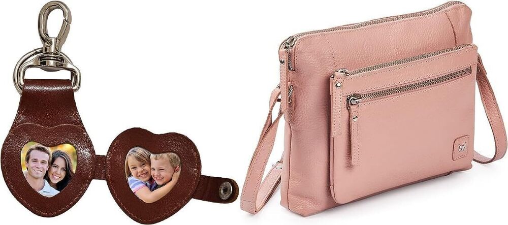 9689 Wise Owl Baby Pink Nappa Small Soft Pebbled Real Leather Crossbody